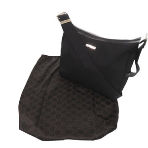 美品 グッチ ナイロン ブラック ショルダーバッグ 黒 1528【中古】GUCCI