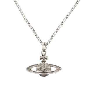 新品同様 ヴィヴィアンウエストウッド オーブ MINI BAS RELIEF ミニバスレリーフ ネックレス 真鍮/ラインストーン シルバー 1533【中古】Vivienne Westwood