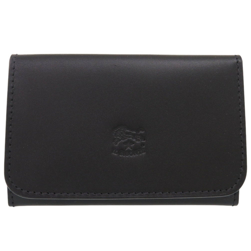 新品同様 イルビゾンテ バケッタスムース 二つ折り パスケース カードケース レザー ブラック 1541【中古】IL BISONTE