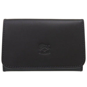 新品同様 イルビゾンテ バケッタスムース 二つ折り パスケース カードケース レザー ブラック 1541【中古】IL BISONTE