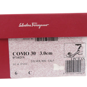 新品同様 サルヴァトーレフェラガモ ガンチーニ レザー シルバー サイズ6C サンダル 1543【中古】Salvatore Ferragamo