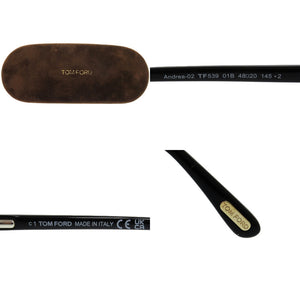 美品 トムフォード アンドレア Andrea-02 TF539 01B プラスチック メタル ブラック 黒 サングラス 1545【中古】TOM FORD