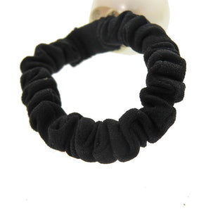 美品 シャネル ココマーク ヘアゴム シュシュ フェイクパール ホワイト ヘアアクセサリー 白 1563【中古】CHANEL