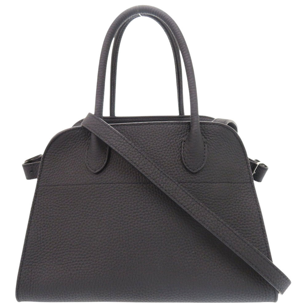 新品同様 ザ ロウ ソフト マルゴー10 W1190 L133 レザー ブラック 2WAY ハンドバッグ ショルダーバッグ 黒 1583【中古】THE ROW