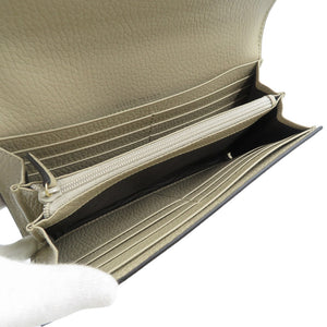 未使用 グッチ プチマーモント ダブルG バイカラー コンチネンタルウォレット 456116 GGスプリームキャンバス レザー ベージュ 長財布 1593【中古】GUCCI