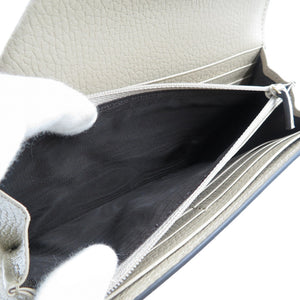 未使用 グッチ プチマーモント ダブルG バイカラー コンチネンタルウォレット 456116 GGスプリームキャンバス レザー ベージュ 長財布 1593【中古】GUCCI