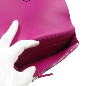 未使用 エルメス ドゴンデュオ エバーカラー シルバー金具 ローズパープル A刻印 長財布 1600【中古】HERMES