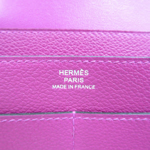 未使用 エルメス ドゴンデュオ エバーカラー シルバー金具 ローズパープル A刻印 長財布 1600【中古】HERMES