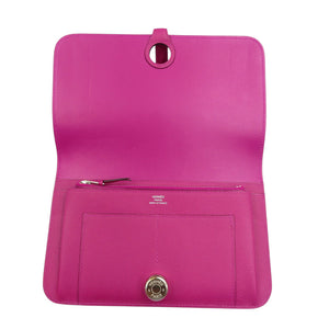 未使用 エルメス ドゴンデュオ エバーカラー シルバー金具 ローズパープル A刻印 長財布 1600【中古】HERMES