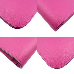 未使用 エルメス ドゴンデュオ エバーカラー シルバー金具 ローズパープル A刻印 長財布 1600【中古】HERMES