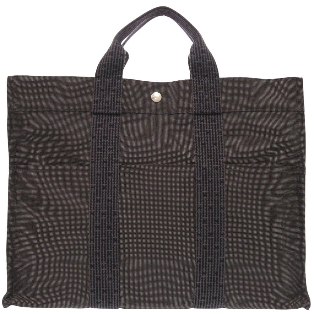 新品同様 エルメス エールライン トート MM キャンバス グレー トートバッグ 0002【中古】HERMES