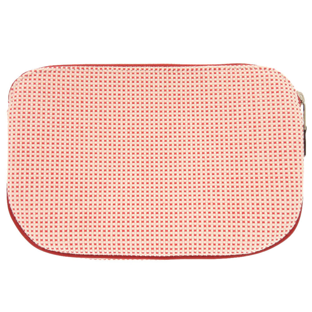 新品同様 エルメス エシャぺ コットン コニャック シルバー金具 ポーチ バッグ 0013 【中古】 HERMES