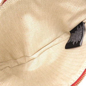 新品同様 エルメス エシャぺ コットン コニャック シルバー金具 ポーチ バッグ 0013 【中古】 HERMES