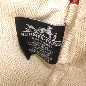 新品同様 エルメス エシャぺ コットン コニャック シルバー金具 ポーチ バッグ 0013 【中古】 HERMES