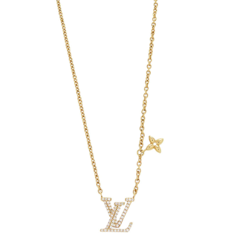 新品同様 ルイ ヴィトン LV アイコニック M00596 メタル ストーン ゴールド ネックレス LV 0023【中古】LOUIS VUITTON