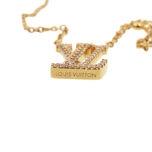新品同様 ルイ ヴィトン LV アイコニック M00596 メタル ストーン ゴールド ネックレス LV 0023【中古】LOUIS VUITTON