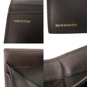 美品 バーバリー チェック PVC レザー ベージュ 二つ折り財布 0024【中古】BURBERRY