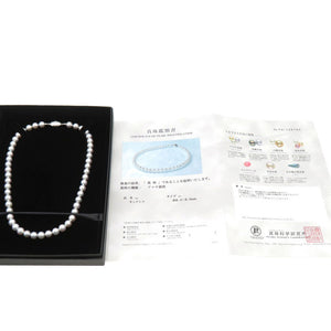 美品 WAKANA アコヤ真珠8.0-8.5ｍｍ ナチュラルブルー ネックレス アコヤパール シルバー ジュエリー 0038【中古】ワカナ
