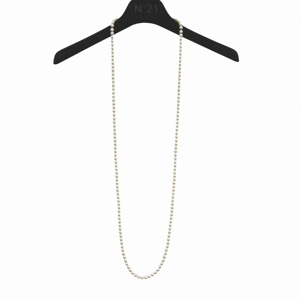 美品 アコヤ真珠7-7.5mm 120cm ロングネックレス アコヤパール シルバー 留め具付き 0039【中古】レディース