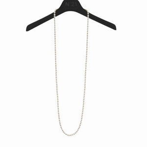 美品 アコヤ真珠7-7.5mm 120cm ロングネックレス アコヤパール シルバー 留め具付き 0039【中古】レディース