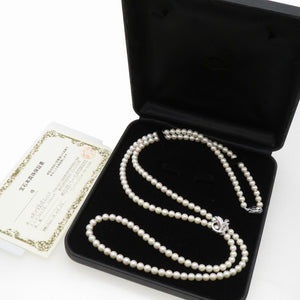 美品 アコヤ真珠7-7.5mm 120cm ロングネックレス アコヤパール シルバー 留め具付き 0039【中古】レディース