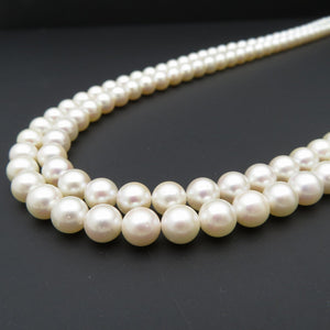 美品 アコヤ真珠7-7.5mm 120cm ロングネックレス アコヤパール シルバー 留め具付き 0039【中古】レディース