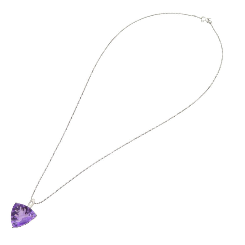 美品 アメジスト20.660ct K18WG ネックレスホワイトゴールド パープル 0041【中古】レディース