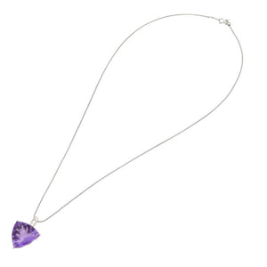 美品 アメジスト20.660ct K18WG ネックレスホワイトゴールド パープル 0041【中古】レディース