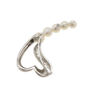 美品 パール 6.5-8mm K14WG ブローチ K14ホワイトゴールド/パール ジュエリー 0042【中古】 レディース