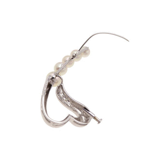 美品 パール 6.5-8mm K14WG ブローチ K14ホワイトゴールド/パール ジュエリー 0042【中古】 レディース