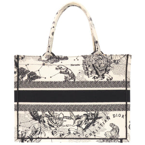 美品 クリスチャンディオール ブックトート ミディアム M1296ZRHZ-M06E キャンバス ホワイト トートバッグ 白 0044【中古】Christian Dior