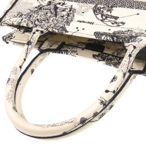 美品 クリスチャンディオール ブックトート ミディアム M1296ZRHZ-M06E キャンバス ホワイト トートバッグ 白 0044【中古】Christian Dior