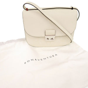 新品同様 ボナベンチュラ ステラ レザー ホワイト ショルダーバッグ 白 0059【中古】BONAVENTURA