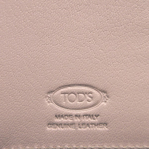 新品同様 トッズ タイムレスT レザー ピンクベージュ フラグメントケース コインケース カードケース 0078【中古】TOD’S
