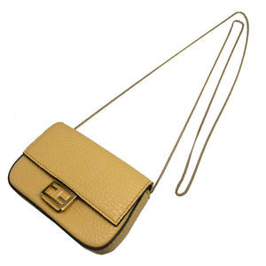 美品 フェンディ ナノバケット 7AR844 レザー イエロー 黄 ミニ チェーン ショルダーバッグ 0081【中古】FENDI