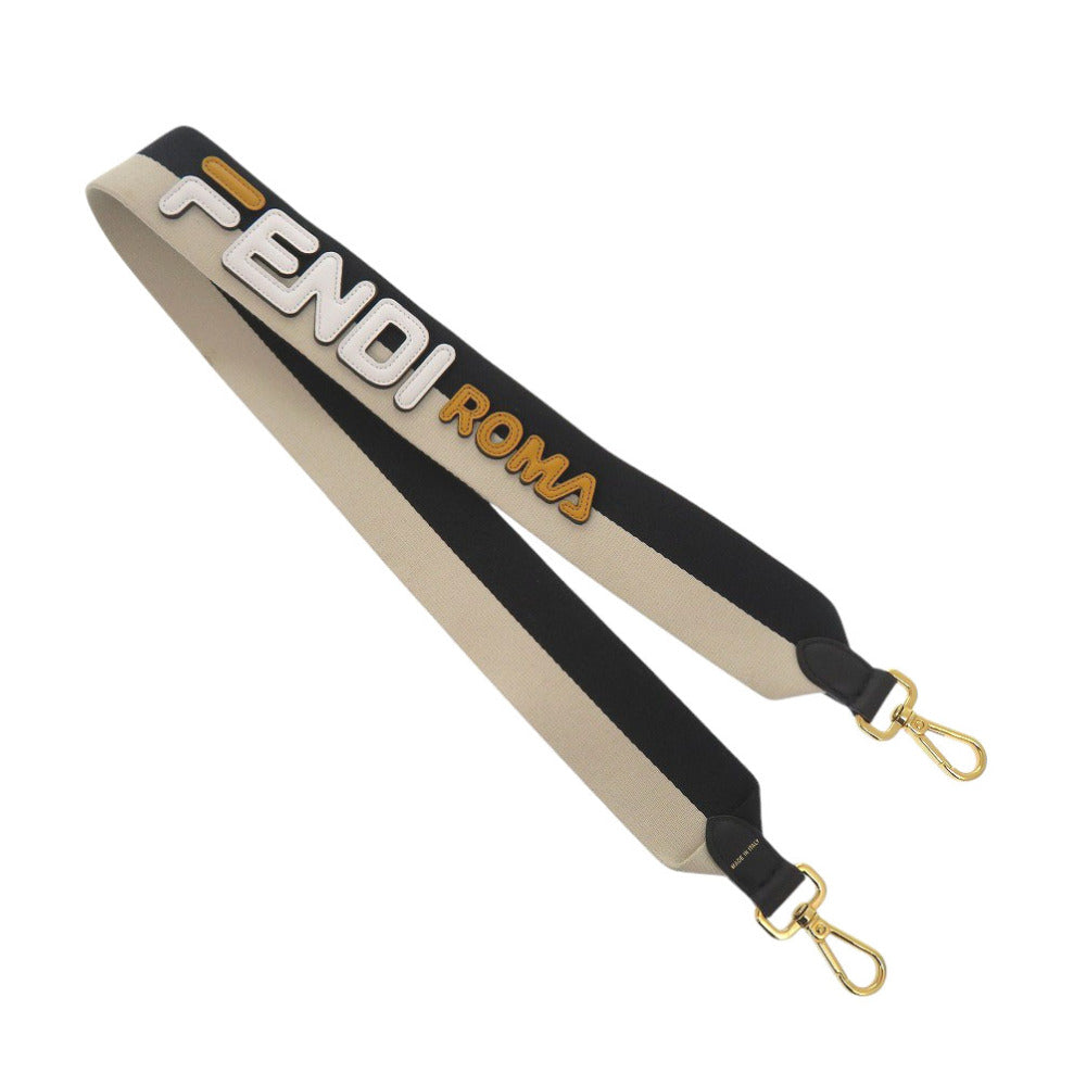 美品 フェンディ FENDI×FILA フェンディ×フィラ ロゴ キャンバス/レザー ベージュ ショルダーストラップ 0082【中古】FENDI