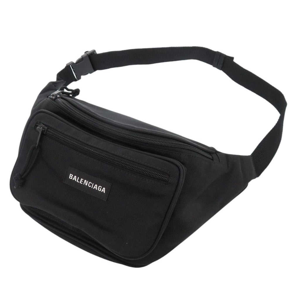 美品 バレンシアガ 482389 ナイロン ブラック ウエストバッグ ボディバッグ 黒 0098【中古】BALENCIAGA