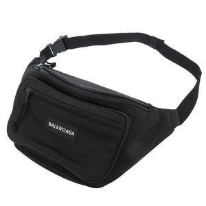美品 バレンシアガ 482389 ナイロン ブラック ウエストバッグ ボディバッグ 黒 0098【中古】BALENCIAGA