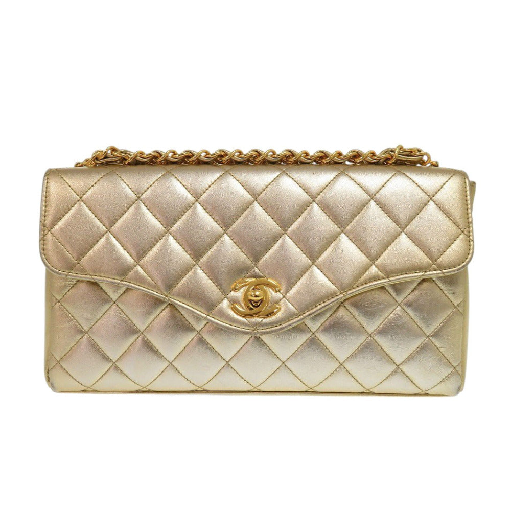 シャネル マトラッセ ココマーク チェーン ラムスキン ゴールド ハンドバッグ 0108【中古】CHANEL