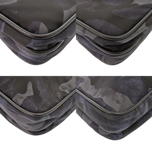 美品 プラダ VA251M 迷彩 カモフラージュ ナイロンキャンバス/レザー ブラック ショルダーバッグ 黒 0110【中古】PRADA