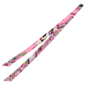 美品 エルメス ツイリー シルク ピンク スカーフ 0135 【中古】 HERMES