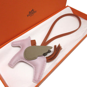 新品同様 エルメス ロデオペガサスPM アニューミロ W刻印(2024年製) モーヴペール パンデピス ベージュマルファ バッグチャーム キーホルダー 0210【中古】HERMES