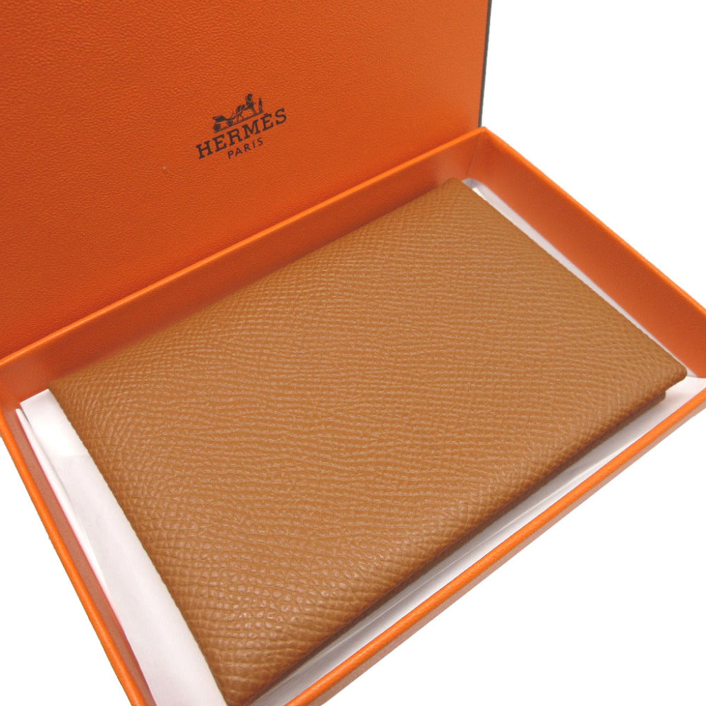新品同様 エルメス カルヴィデュオ U刻印(2022年製) ヴォーエプソン ゴールド コインケース 財布 0211【中古】HERMES