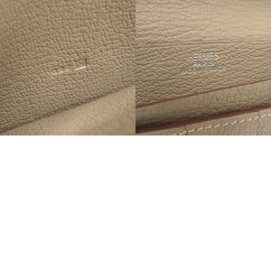 美品 エルメス ベアンスフレ シェーブル ピンク トゥルティエールグレー □N刻印(2010年製) 長財布 0215【中古】HERMES