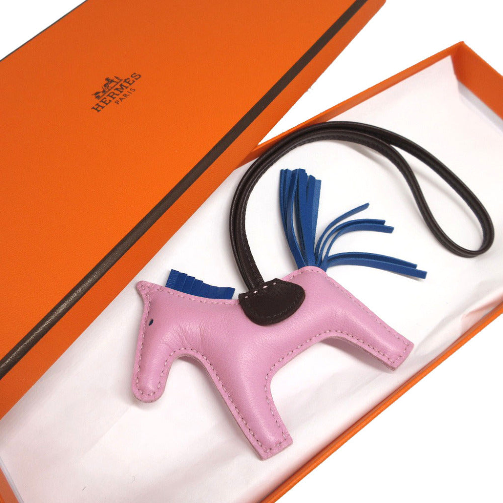 未使用 エルメス ロデオチャームPM U刻印(2022年製) モーヴシルベストル ルージュセリエ ブルーフランス バッグチャーム キーホルダー 0219【中古】HERMES