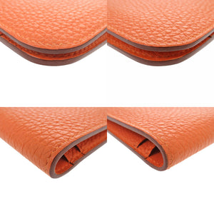 美品 エルメス ドゴン デュオ GM トゴ オレンジ □Q刻印(2013年製) 長財布  0223【中古】HERMES