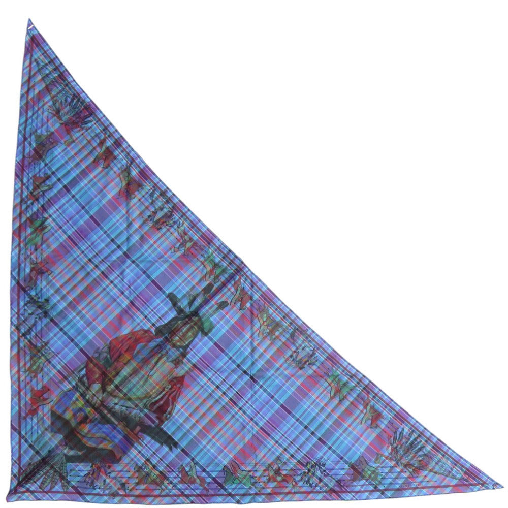 美品 エルメス パウニー族の首長 シルク マルチカラー スカーフ 0226【中古】HERMES