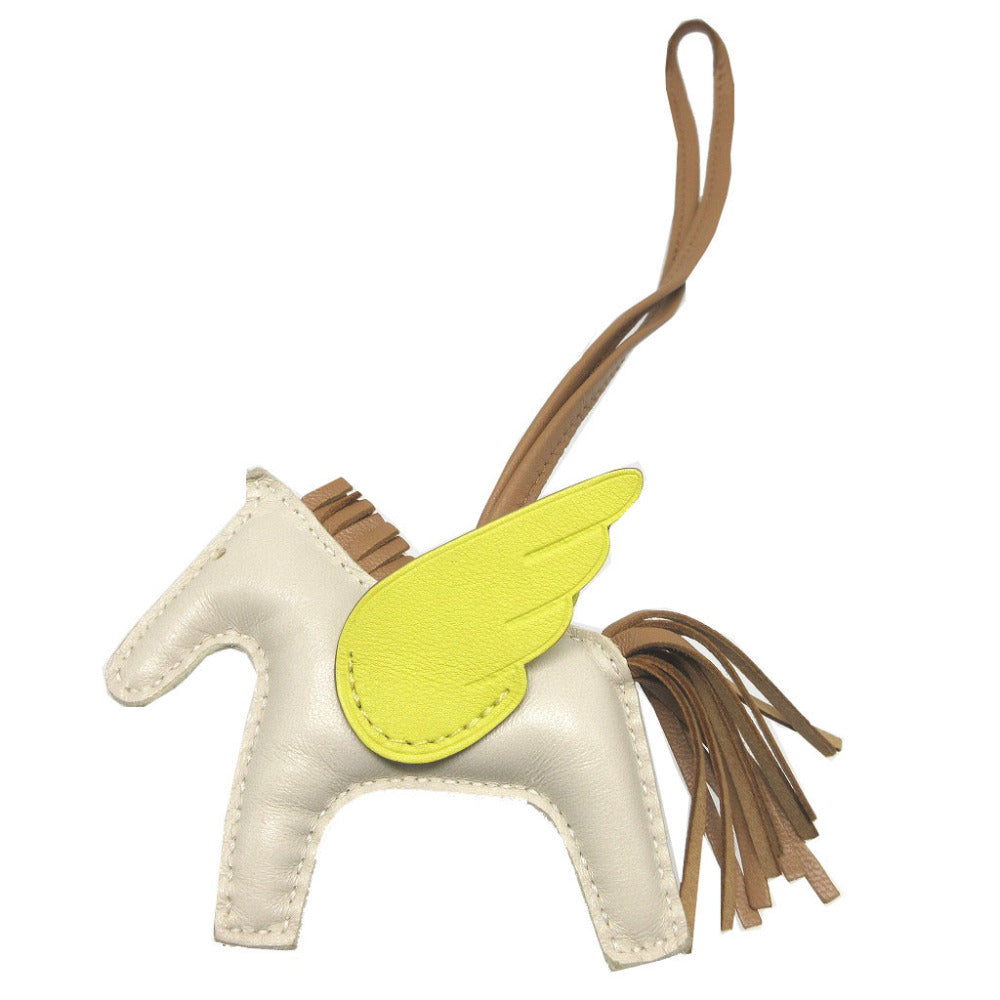 新品同様 エルメス ロデオペガサスPM アニューミロ U刻印(2022年製) クレ チャイ ライム バッグチャーム キーホルダー 0252【中古】HERMES