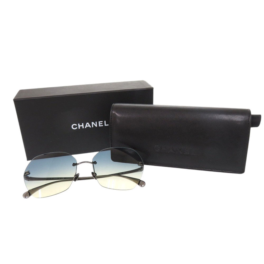 美品 シャネル ココマーク 4271‐T プラスチック ブルーグラデーション サングラス 0259【中古】CHANEL