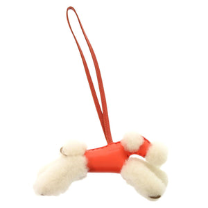 新品同様 エルメス バディ アニューミロ ムートン ローズテキサス コルナリン エクリュ U刻印(2022年製) バッグチャーム 0264 【中古】 HERMES